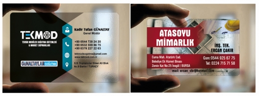 Şeffaf Kartvizit Kabartma Laklı